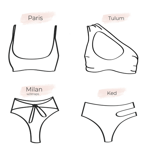 BUNDLE Paris, Tulum, Ked and Milan DIY bikini