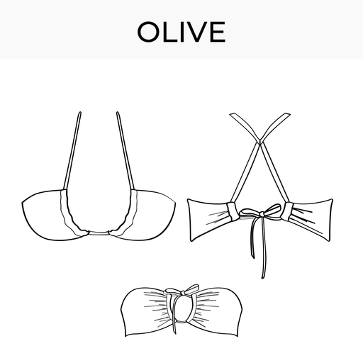 Bikini pattern top Olive