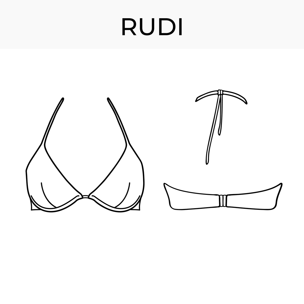 UNDERWIRE Bikini and bra pattern top Rudi TUTORIAL DIY bikini