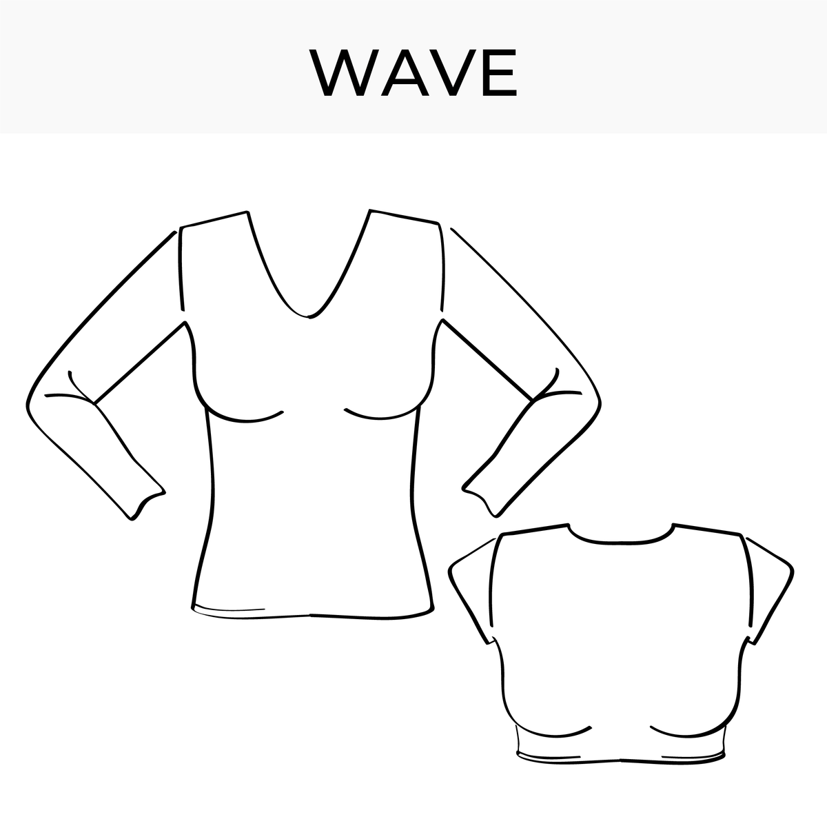Long & short sleeve rash guard pattern Wave DIY Swimsuit — Bikini Design Club