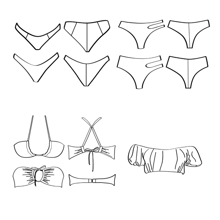 BUNDLE best sellers bikini tops and bottoms sewing patterns