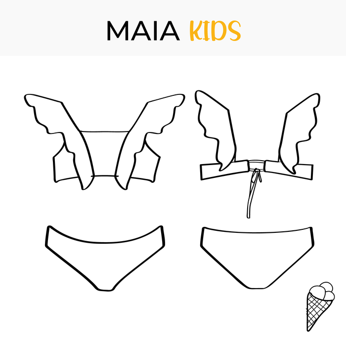 DIY bikini Kids bikini top and bottom patterns Maia