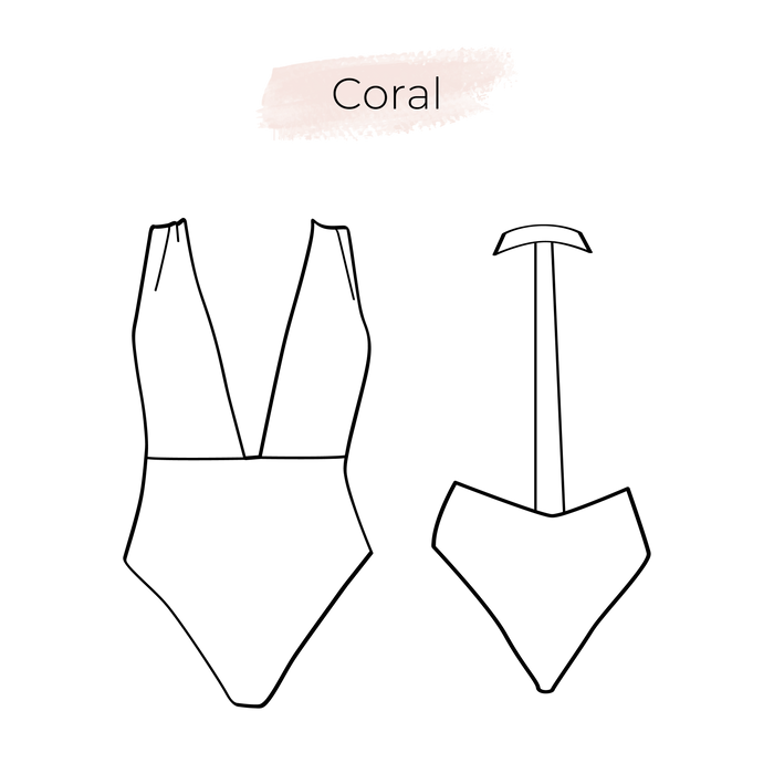Swimsuit pattern Coral